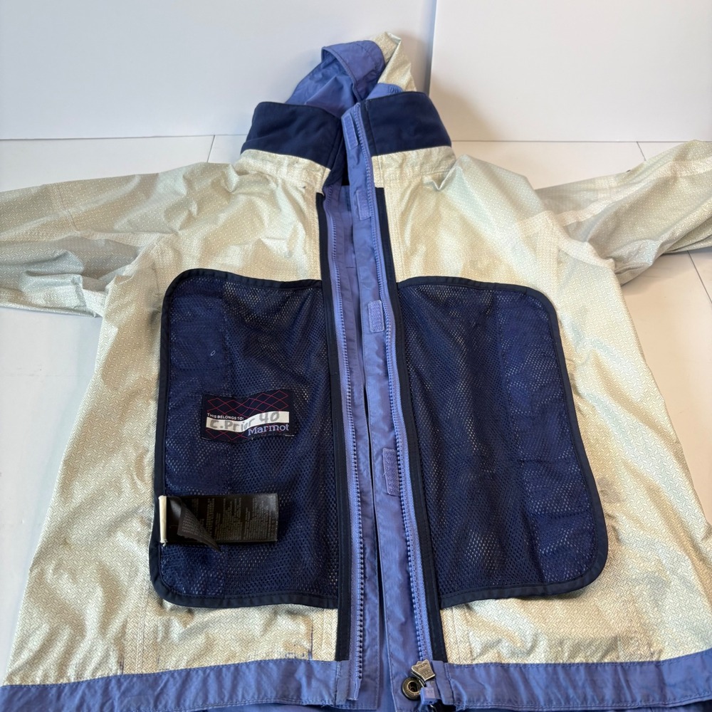 Marmot PreCip Girls Large Waterproof Hooded Rain Jacket Purple Packable Shell - Picture 4 of 8